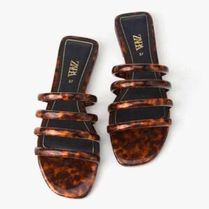Zara Women's Brown Tortoiseshell Sandals